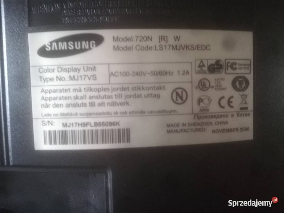 Monitor Samsung 17 Warszawa