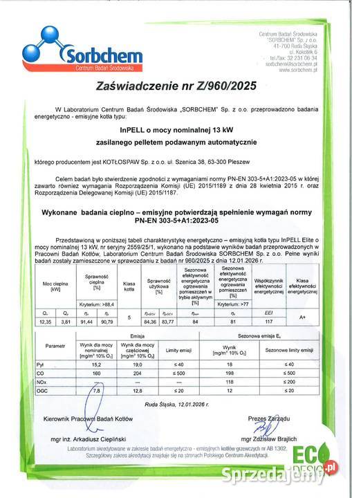 Kocioł Kotłospaw InPell BASIC 13 kW kujawsko-pomorskie