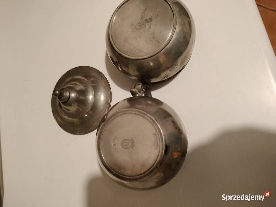 Zestaw dzbanuszek i pojemnik z pokrywką metal Choszczno