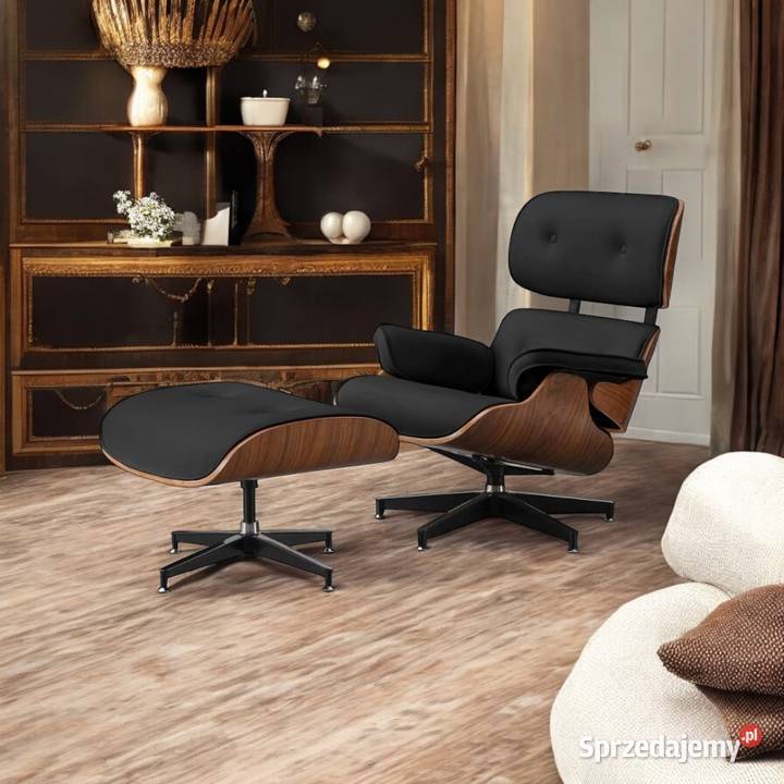 Luksusowy Fotel Wypoczynkowy Eames Czarny Fotele