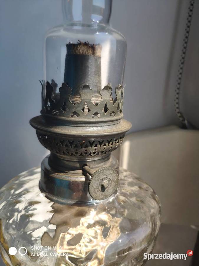 Stara francuska lampa naftowa XIX w marmur małopolskie Kraków