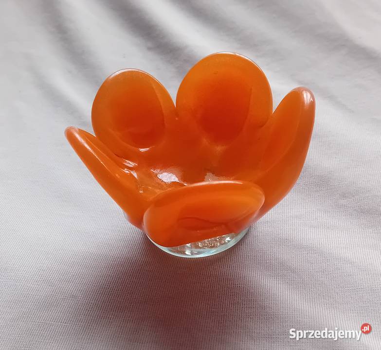 Ręcznie formowany szklany świecznik w stylu Koźminek