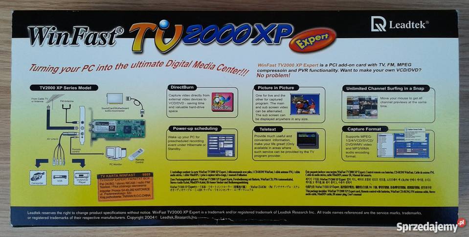 Karta Telewizyjna WinFast TV 2000 XP Expert Komputery i Akcesoria Gliwice