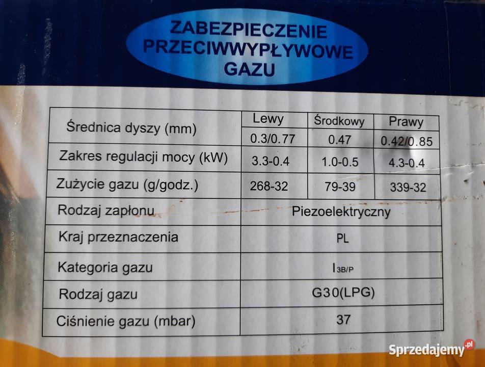 Kuchenka gazowa 3palnikowa GASMASTER Świecie