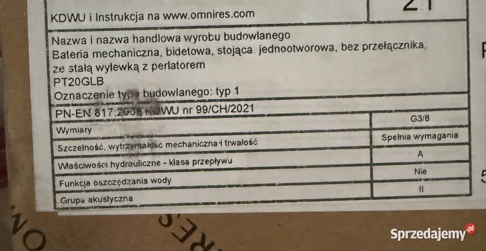 Bateria bidetowa Warszawa sprzedam