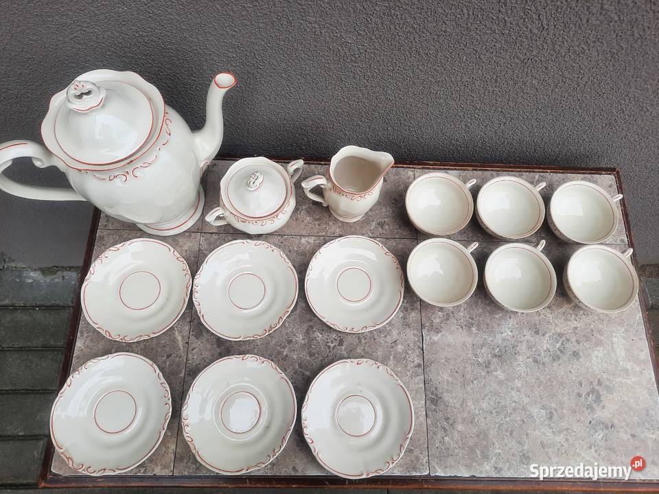 Stary zestaw kawowy Tułowice porcelana lata 5060 Tczew