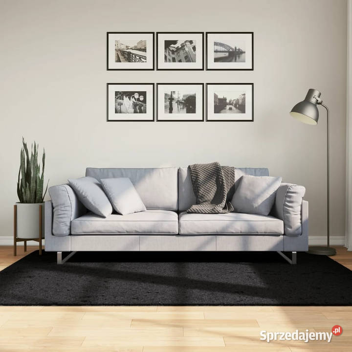 Dywan z długim włosiem PAMPLONA czarny 140x200 Warszawa