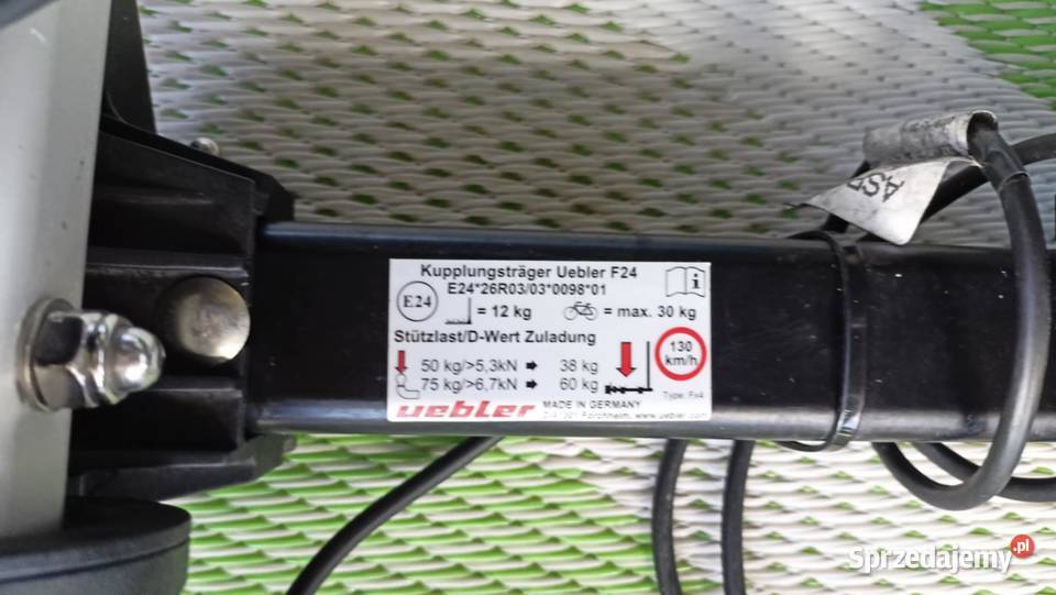 Bagażnik hak Uebler F24 składany 13pin 2 row st śląskie Buczkowice