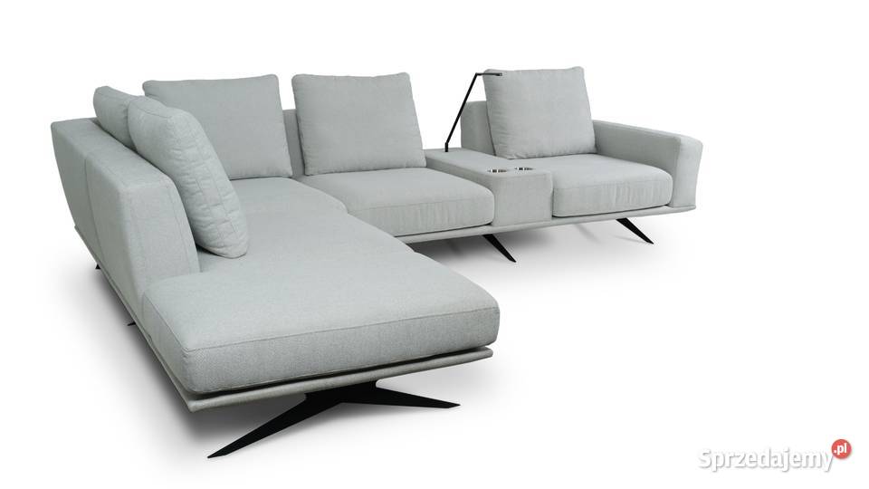 Narożnik Sines z barkiem w tkaninie NURIEL 300 śląskie Woźniki