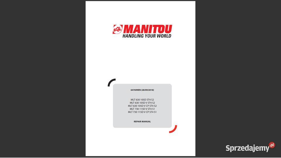 Manitou MLT 630 , MLT 730, 2018r instrukcja napraw