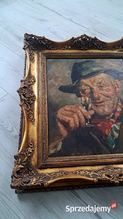 Stary Oryginalny obraz olejny Portret Mężczyzny kujawsko-pomorskie Świecie