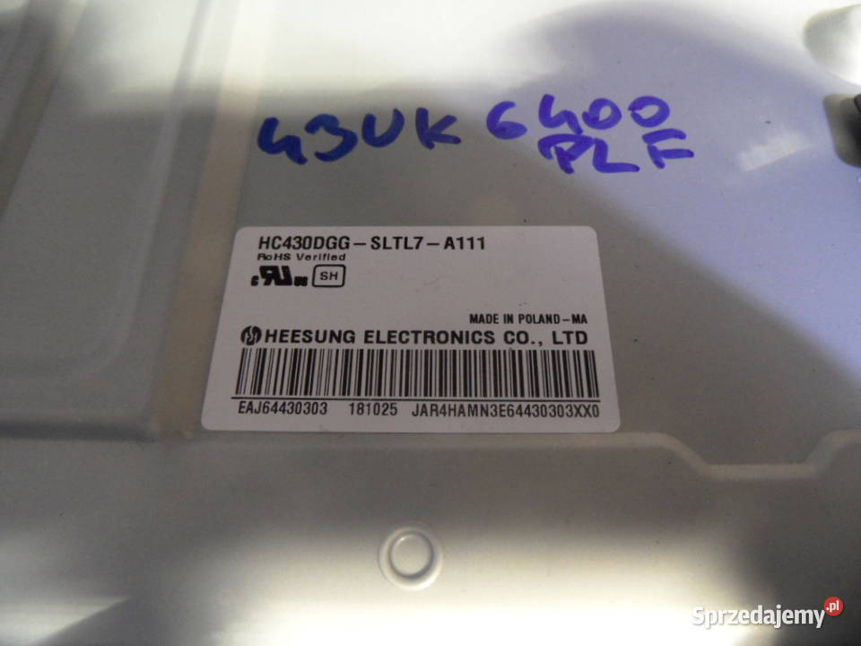 plyta glowna telewizora LG 43UK6400PLF świętokrzyskie Kielce
