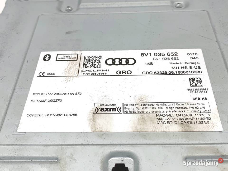 ZMIENIARKA CD AUDI A3 8V 8V1035652 NAPĘD CZYTNIK osobowe sprzedam