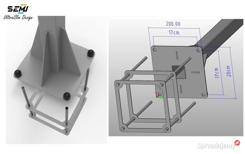 Lampa ogrodowa solarna LED latarnia słup podkarpackie Jeżowe