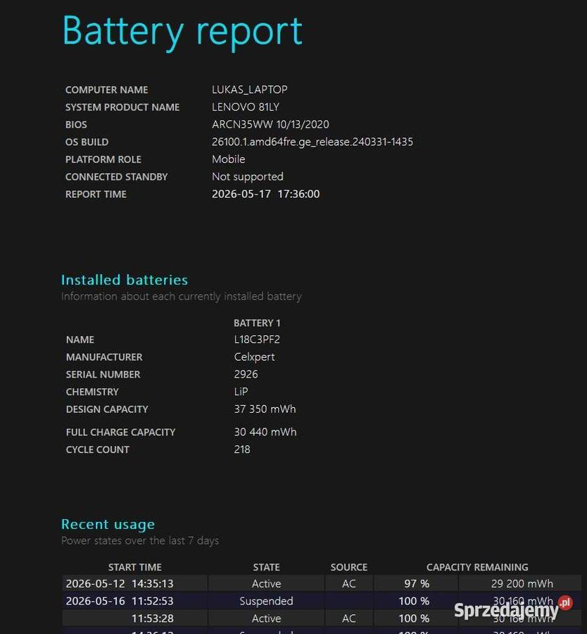Laptop Lenovo ideapad L34017API 1920 x 1080 IBM/Lenovo Miasteczko Śląskie sprzedam
