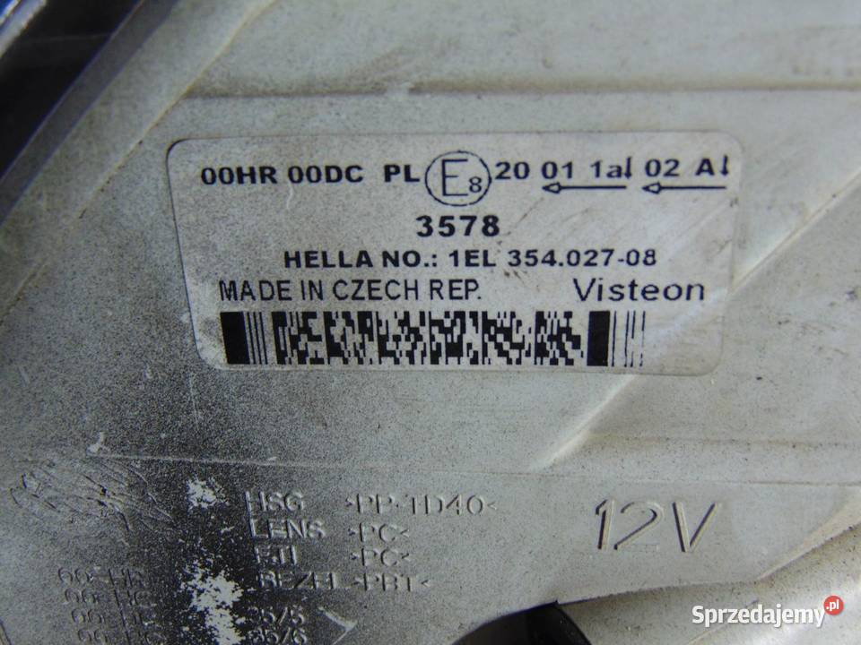 LAMPA PRAWA PRZÓD XENON EUROPA OCTAVIA II osobowe