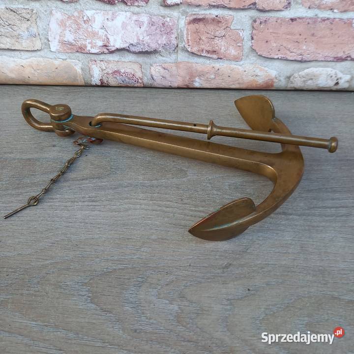 Marynistyka żeglarstwo duża mosiężna kotwica Warszawa sprzedam
