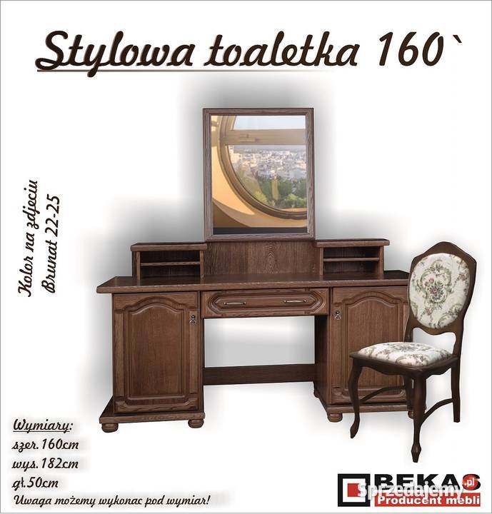 Stylowa Toaletka Sypialnia Dąb Rustikal Bekas 82cm Lublin