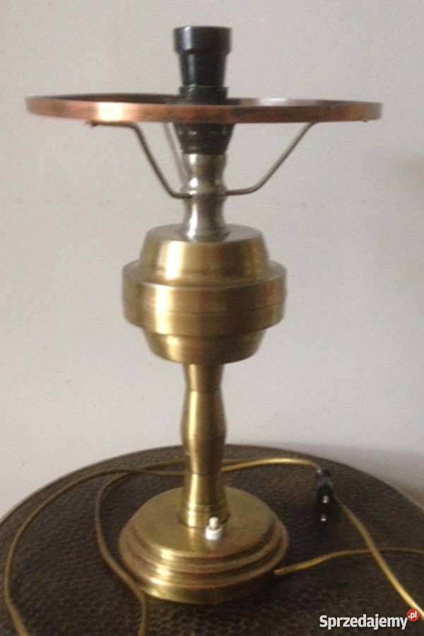 lampa stołowa mosiężna elektryczna w stylu art Pozostałe