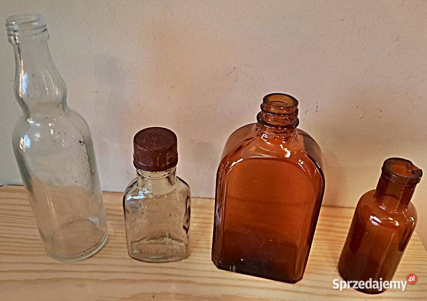 Stare butelki różne 4 sztuki Pozostałe Ostrów Wielkopolski