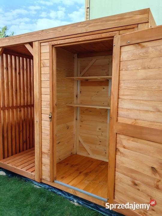 Drewutnia z domkiem narzędziowym 25 x 11m domek sprzedam