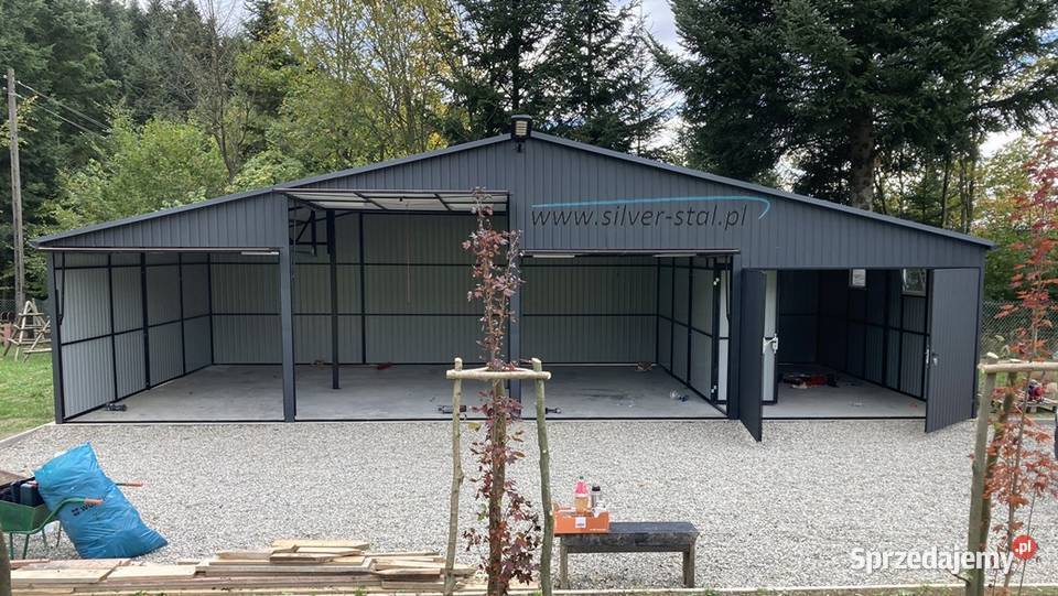 Garaż blaszany 12x6m 11x6 Silverstal Garaże RAL Sprzedaż