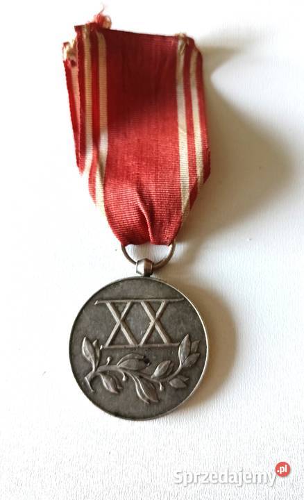 Medal Długoletnią Służbę XX lat Polska 1938 Numizmatyka Łódź