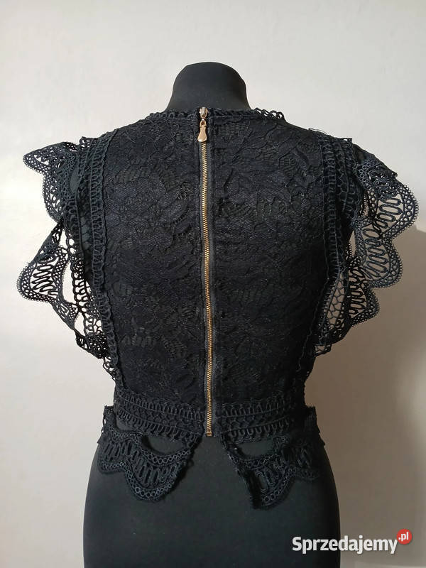 Ażurowy czarny topbluzka damskarozmiar Sxs Rozmiar 36(S) świętokrzyskie sprzedam