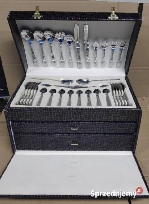 Sztućce lux Hermann Miller w kufrze 72 el połysk