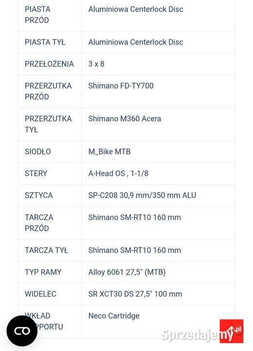 Okazija Rower Merida MBike 275 15D Zielona Góra