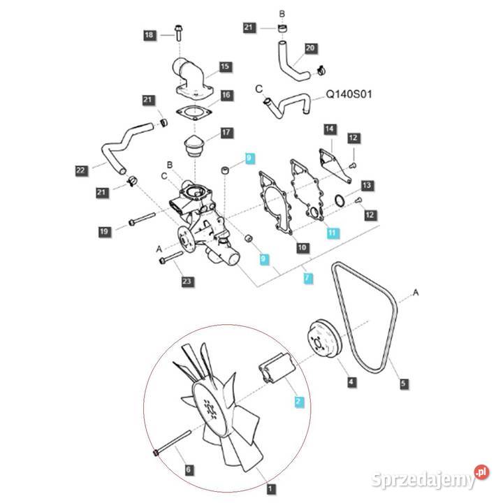 Wiatrak wentylatora chłodnicy EGQ135 LS Tractor podkarpackie Tajęcina