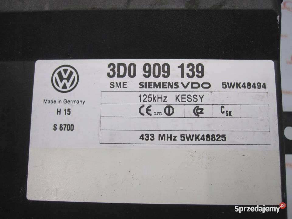 TOUAREG CAYENNE 7L 36 sterownik Kessy 3D0909139 Komputery Kielce