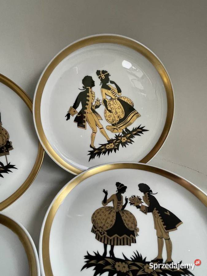 Talerze naścienne Furstenberg vintage Pałacowe