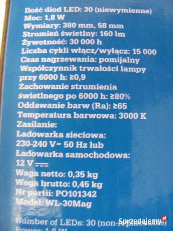 Akumulatorowa lampa warsztatowa 30 LED Zamość