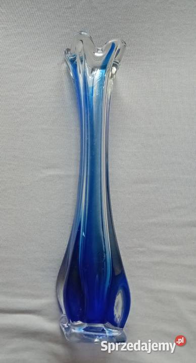 Wazon ze szkła dwubarwnego Viking Glass USA lata Koźminek