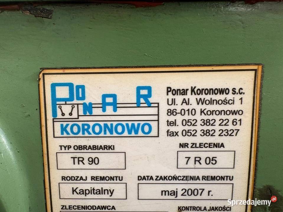 Tokarka do metalu Tur 50 x 1500 Poręba Tr 90 X Maków Podhalański