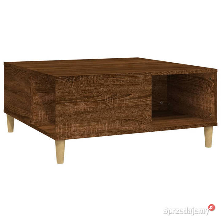 Stolik kawowy brązowy dąb 80x80x365 WM821099 Stoły Warszawa