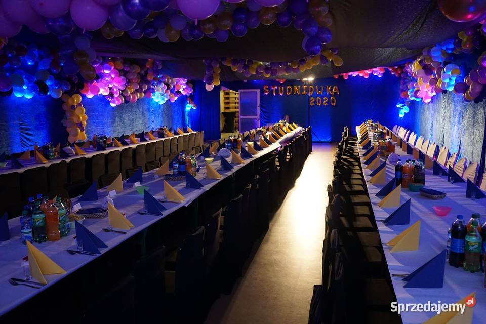 Stół okrągły krzesło pokrowiec grzybek Wieliczka