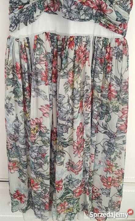 Rozkloszowana sukienka w kwiaty ASOS 46 XXXL 3XL Szczecin