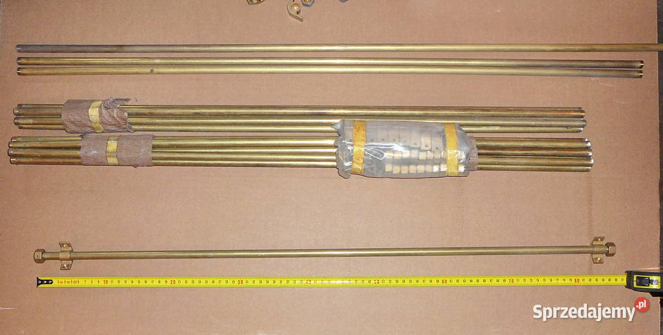 Pręty schodowe mosiężne 12x1mm 085m z uchwytami Warszawa