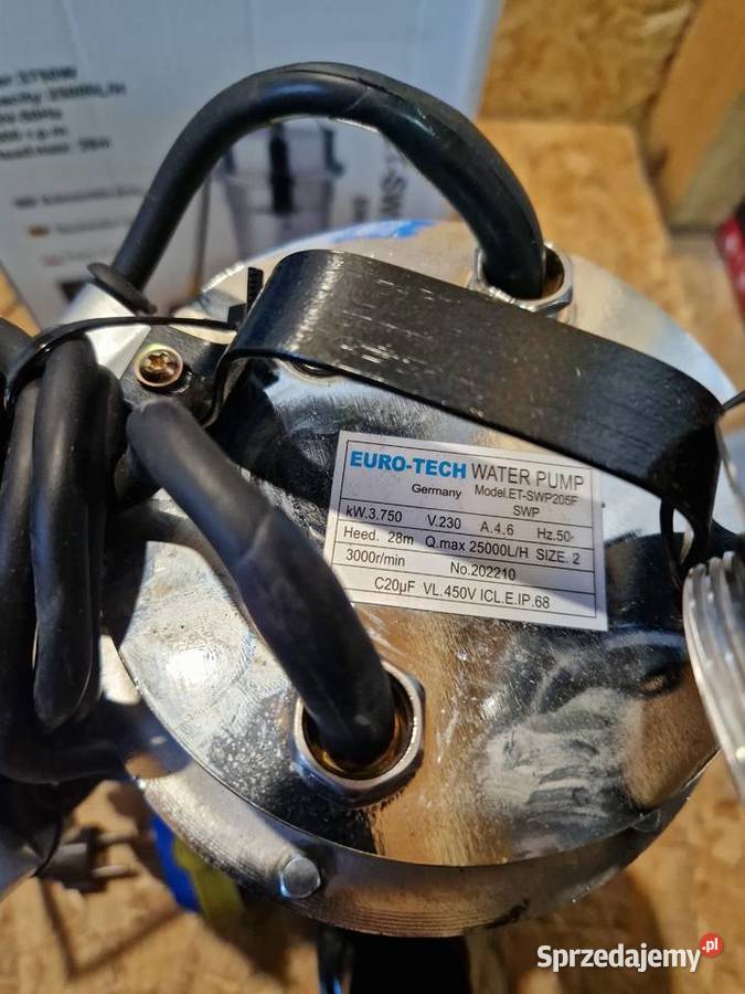 Pompa zatapialna Euro tech 3100W 25000 lh pływak Głogowa