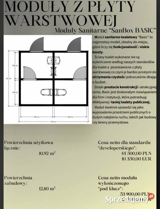 Na sprzedaż dom modułowy sanitarny mazowieckie Płock
