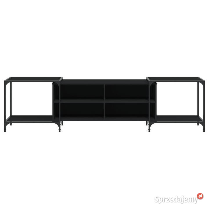 Szafka pod TV czarna 203x37x50 materiał