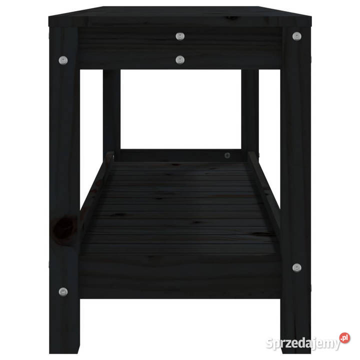 Ławka ogrodowa czarna 108x35x45 lite drewno mazowieckie Warszawa