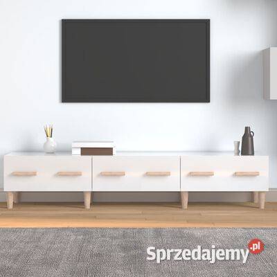 vidaXL Szafka pod TV wysoki połysk biała Warszawa