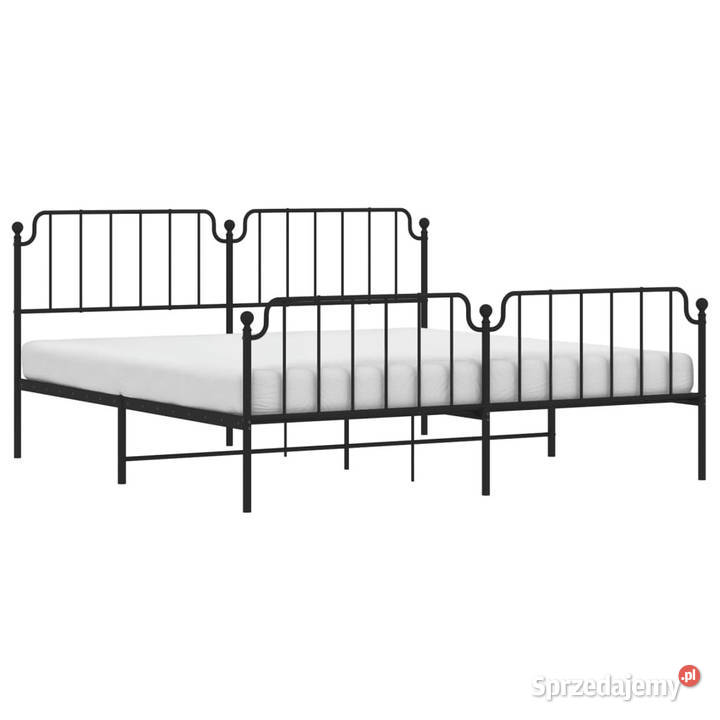 Łóżko Metalowe Czarne Rama Łóżka Ze Stelażem 198cm Ramy i stelaże