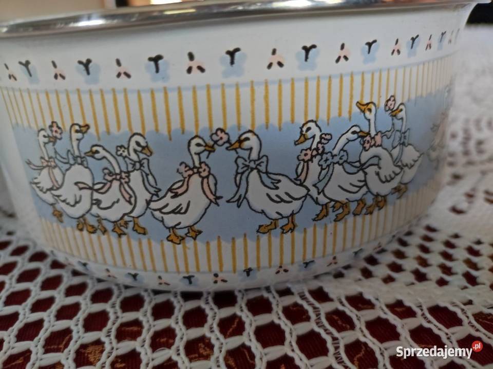zestaw misek gęsi 4 sztuki metalowe emaliowane Pozostałe świętokrzyskie Kielce