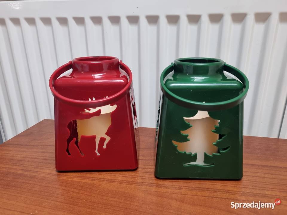 Lampion latarenka czerwona zielona 2 sztuki Led Lublin