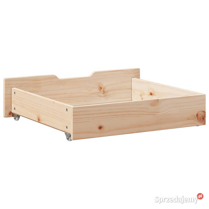 Szuflady pod łóżko z kółkami 2 75x55x16 sosna Warszawa