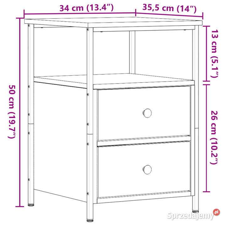 Szafka nocna stare drewno 34x355x50 WM857258 mazowieckie Warszawa sprzedam